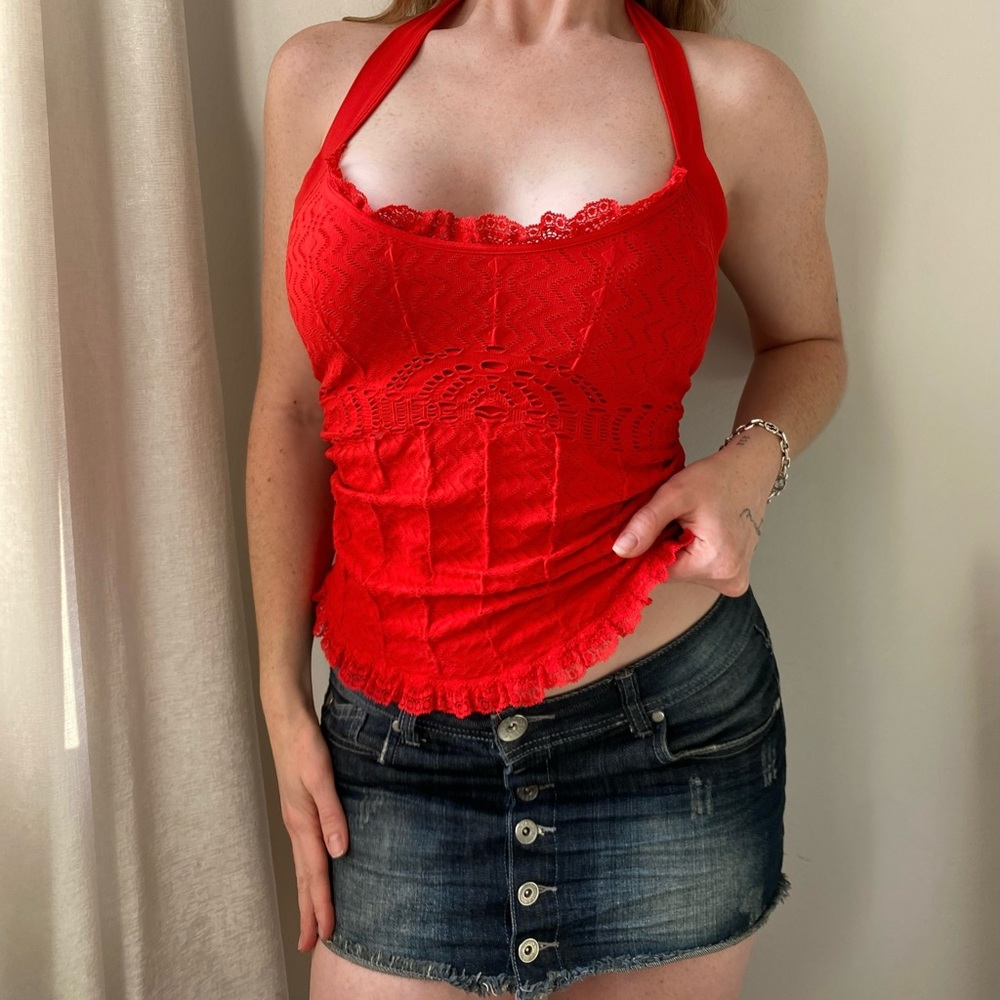 vintage marciano nylon halter top